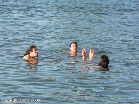 Swimming in the lake