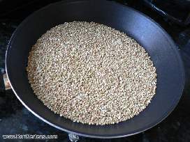 Buckwheat in pan, yum!