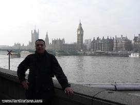 Dad with Thames view, London