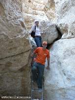 Climbing down the dry river, Israel